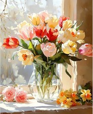 Exquisite Tulpen Malen Nach Zahlen Erwachsene Set,Sch&ouml;ne Blumen Paint by