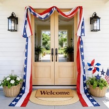 4th of July Decorations - 2 Pack 2x20 FT Patriotic - Red White Blue