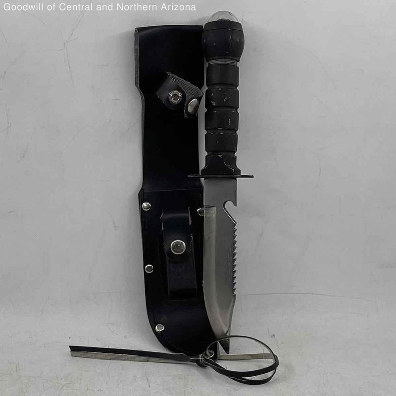 Stainless 420 Fixed Blade Hollow Handle Survival Compass 11in Knife w/Sheath