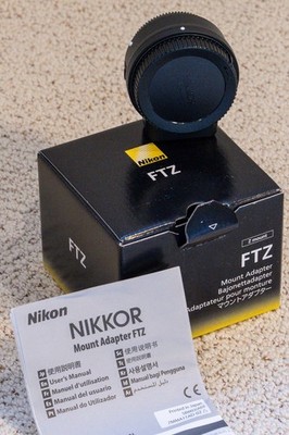 Nikon FTZ Mount Lens Adapter with box and manual - EXCELLENT Condition!!!