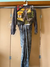 Jurassic World T-Rex Hooded Jumpsuit Costume  Tail Disguise Kids Medium 7/8 