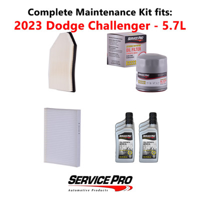 2023 Dodge Challenger 5.7L Complete Cabin, Air & Oil Filter Kit (5W-20)