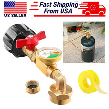 1LB To 20LB Tank Propane Refill Adapter Kit With Gauge And ON-Off Control Valve