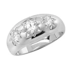 STERLING SILVER CZ GYPSY RING GENTS CUBIC ZIRCONIA SIGNET WED BAND LARGE SIZES