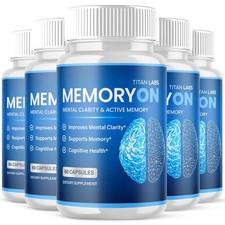  5 Pack MemoryOn Pill Nootropic Natural Brain Supplement Memory On 300 Capsules