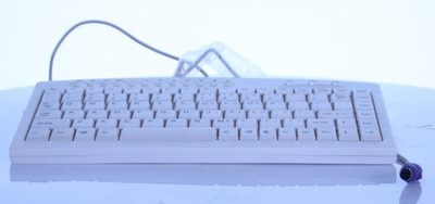 Mini Compact PS/2 Wired Keyboard White Industrial 88-Key Used