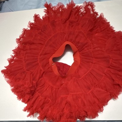 Red Layered Ruffle Tulle Tutu Skirt Women Elastic Waist Party Cocktail