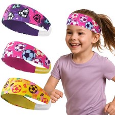 Sports Headbands for Boys Girls - 3 Pack Soccer Sweatbands for , Athletic Hea...