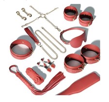 10PCS BDSM Bondage SM Kit Bed Game Restraint Set Love soft Handcuffs Multicolor