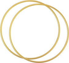 2 Pack Gold Metal Floral Hoops - Wreath Macrame Frames for Wall Decor