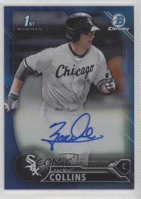 2016 Bowman Draft Chrome Pick Blue Refractor /150 Zack Collins #CDA-ZC Auto 2x6