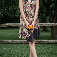 Simply Vera Vera Wang Floral Sleeveless Asymmetrical Hem Dress Size S item 167