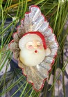 Handmade Glitter Christmas Ornament made from Vintage Tart Tin and Santa Brooch — photo 2