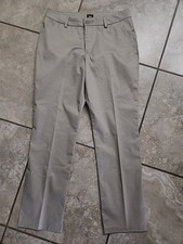 LEE Wrinkle Free Mid Rise Straight Pants Tan Womens 10 M Cotton Stretch NEW