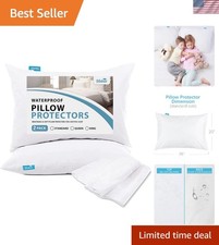 Standard Size Noiseless Pillow Cover Set - Machine Washable  Waterproof, 2 Pack