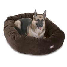 Majestic Pet 52 Inch Micro Velvet Calming Dog Bed Washable 52x35x11 Storm