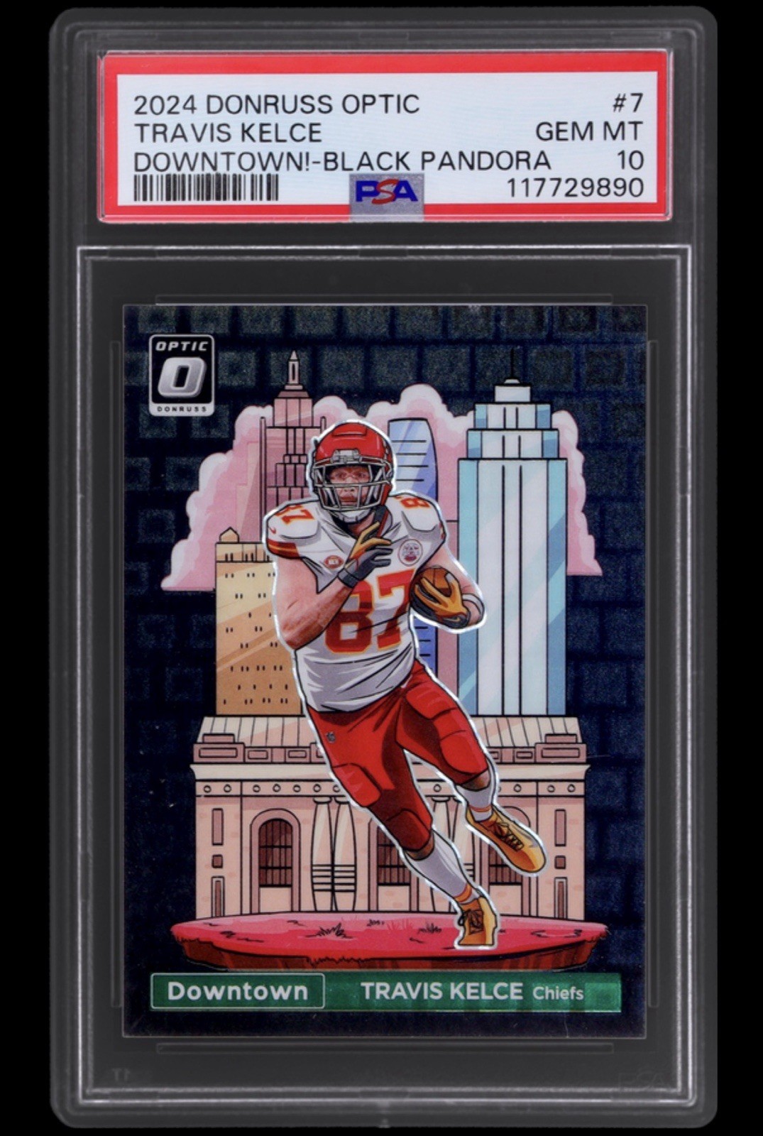 2024 Donruss Optic Travis Kelce Downtown Black Pandora /25 PSA 10 GEM MINT SSP