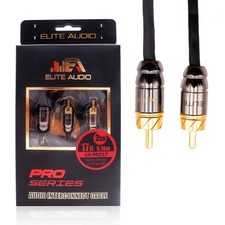 Pro Series 17ft. 2-Channel Car Audio RCA Cable - Triple Shielded, Brass Conne...