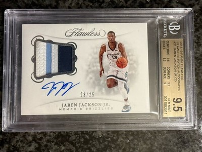 2018-19 Panini Flawless Jaren Jackson Jr. 3 Clr Patch RPA #/25 BGS 9.5 Auto 10