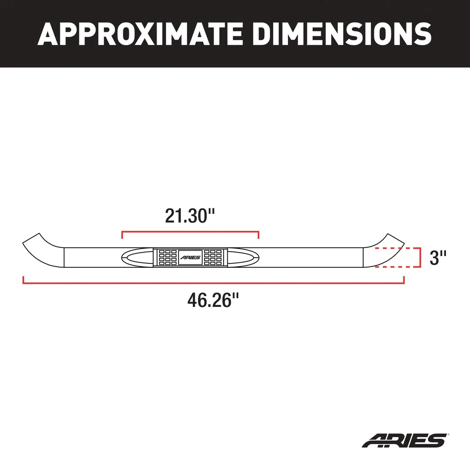 Aries 3in Round Stainless Steel Nerf Bars Steps Boards for 1987-06 Jeep Wrangler - Image 3 of 4