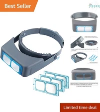 Headband Magnifier Optical Glass 1.5X-3.5X Adjustable Hands-Free Jewelry