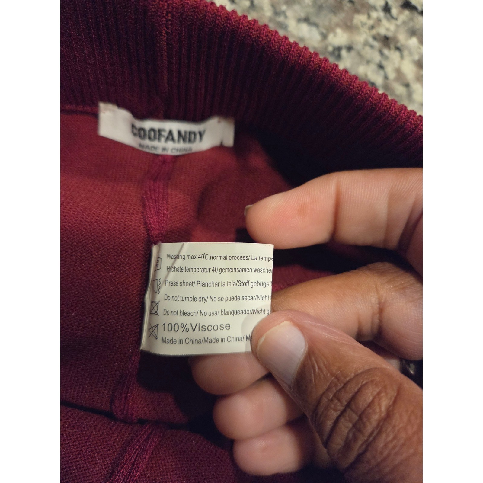 Coofandy Knit Set Mens Large Burgundy Striped Button Down Polo and Shorts 2pc image 6