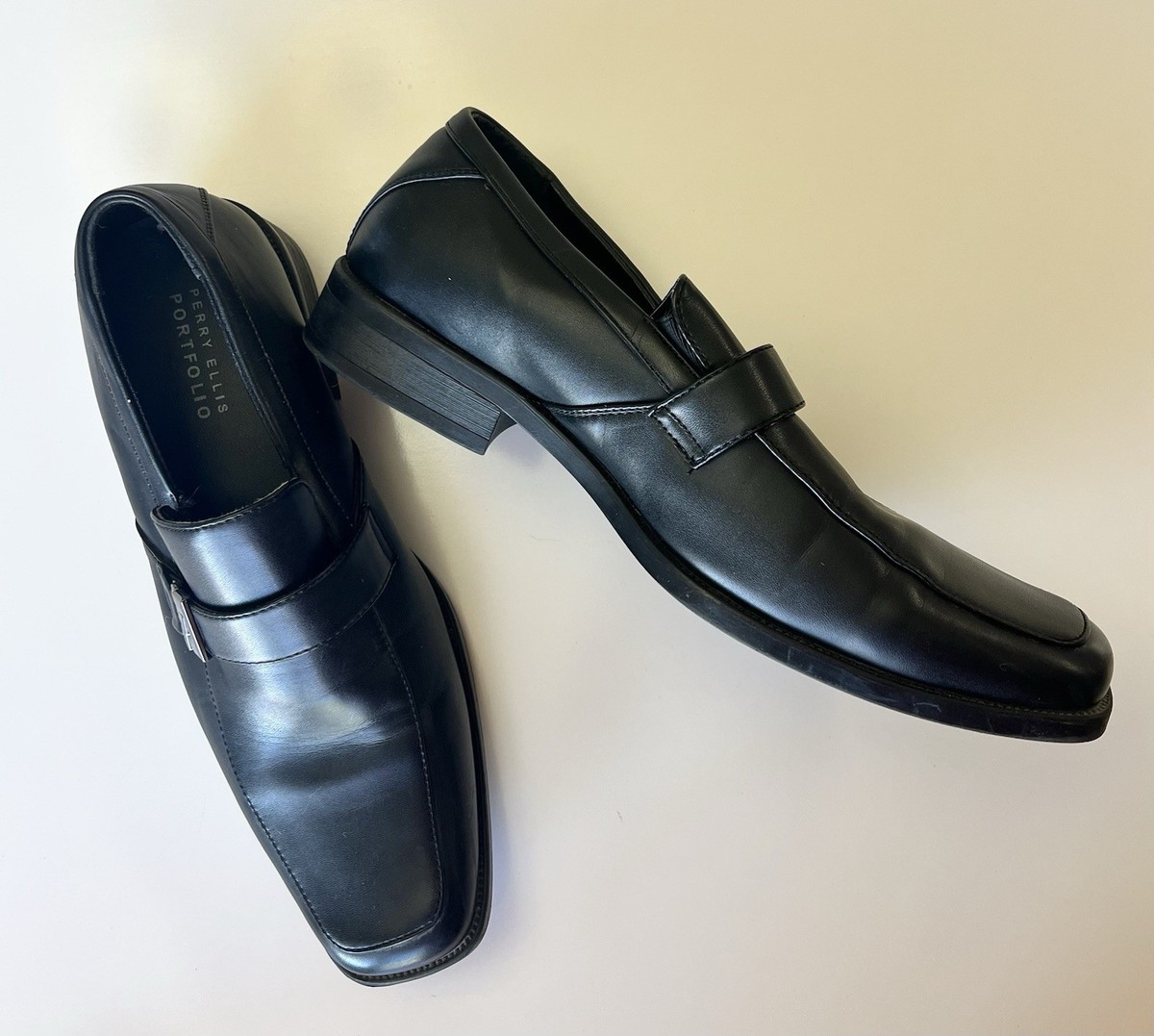 Perry Ellis Black Leather Loafers Amazon.com | Perry Ellis Mens Dress Shoes Portfolio Plain  main image 4