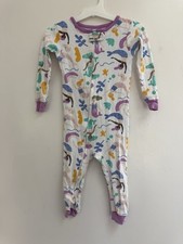Carters Baby Girl 1-Piece Colorful Mermaid 100 Cotton Long Sleeve PJs White 24M