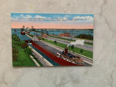postcard - Soo Locks, Sault Ste. Marie, MI