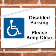 DISABLED PARKING Metal Signs Driveway Drive Wall Poster Tin Sign Keep Clear Park