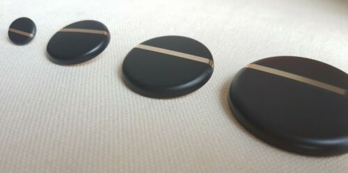 LUXUS METALL SCHWARZ & GOLD KNÖPFE - RUND, STREIFEN, 11 MM, 23 MM, 30 MM, 40 MM, UK - Bild 4 von 21