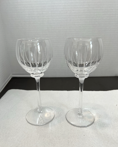 Coppia bicchieri da vino Hermes Fanfara cristallo trasparente made in France - Foto 2 di 11