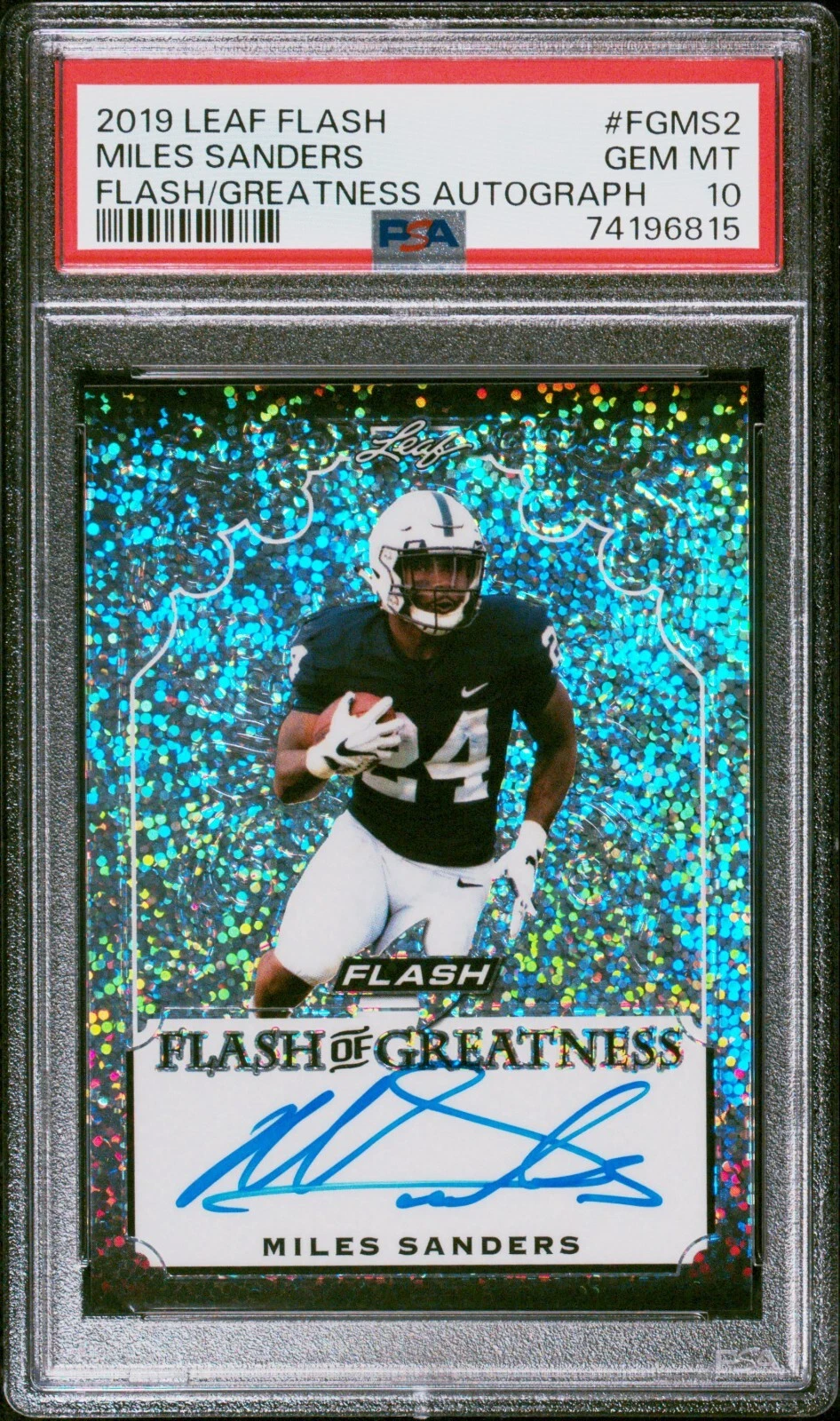 Miles Sanders Leaf Flash Flash of Greatness Autographs #FGMS2 Base