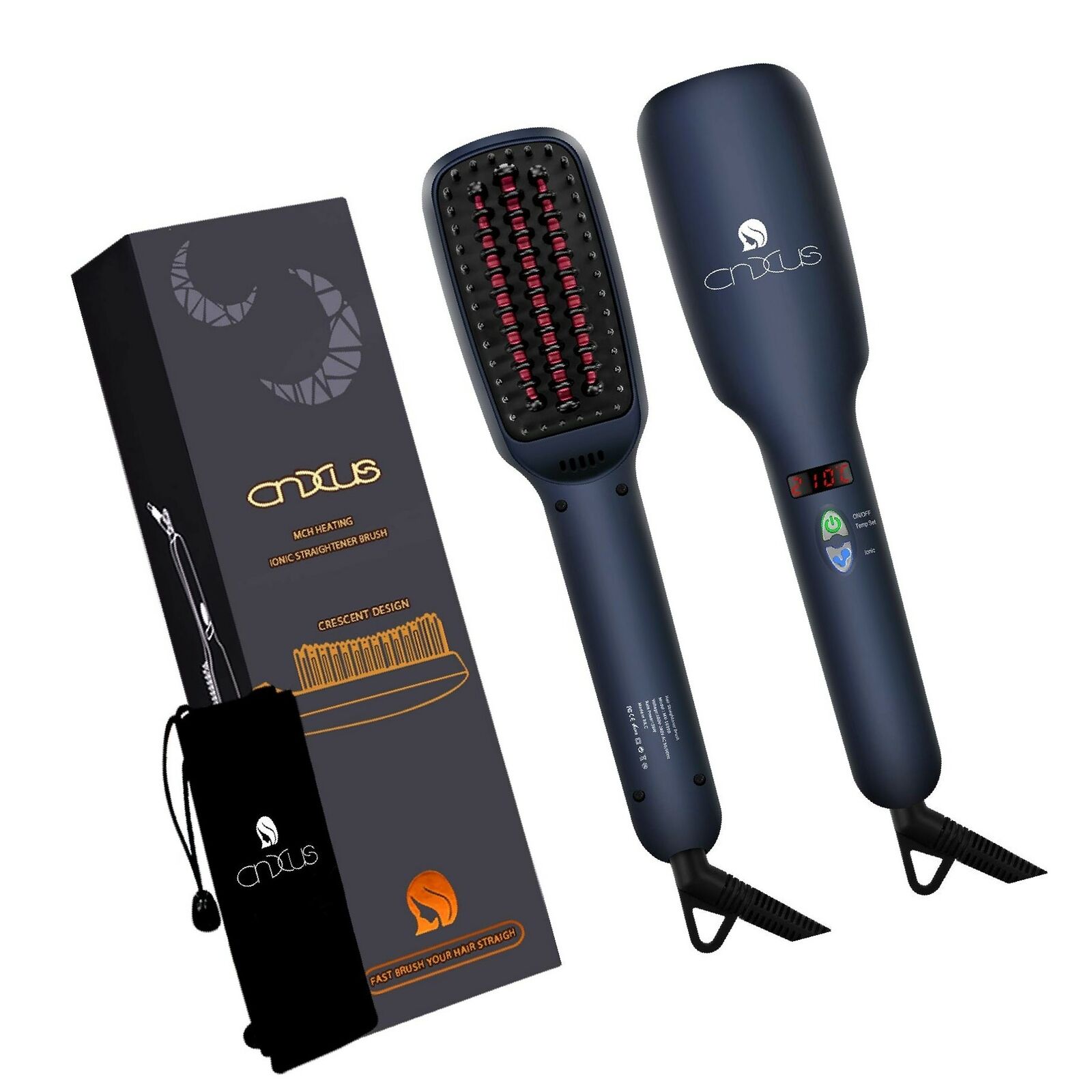 Ionic Hair Straightener Brush, CNXUS MCH Ceramic Heating + LED Display +  Adju... 647726729060 | eBay