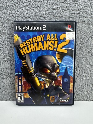 Destroy All Humans 2 (Sony PlayStation 2, 2006) Complete Black Label PS2
