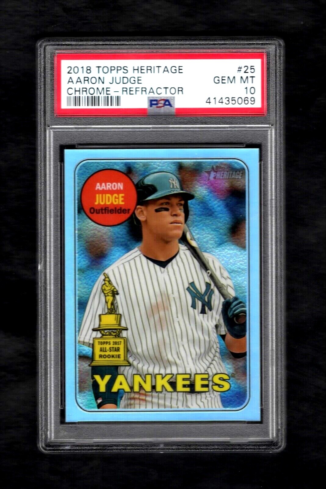 2018 Topps Heritage #25 AARON JUDGE /569 Chrome-Refractor PSA 10 GEM MINT