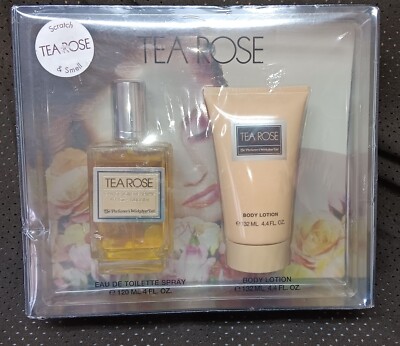 VTG Tea Rose by Performer's Workshop 2 pc gift set-EDT Spray & body lotion NEW