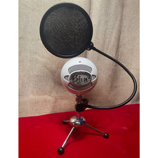 Blue Snowball USB Microphone With Mic Pop Filter Mask Shield