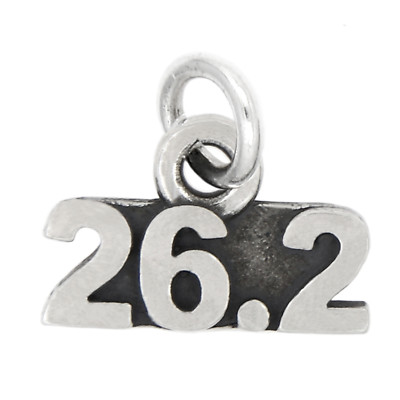 LGU  Sterling Silver Oxidized Sport 26.2 Marathon Charm (With Options)