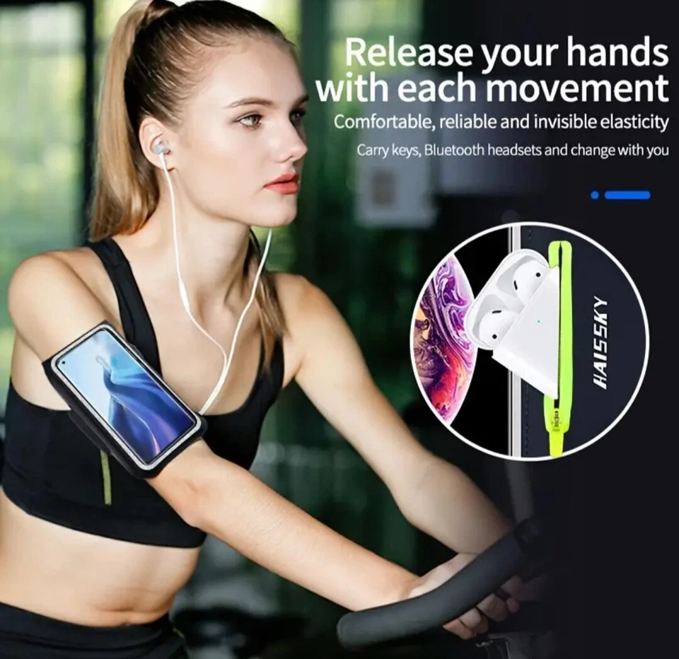 Funda para teléfono celular brazalete pantalla táctil elección 2 tamaños cremallera deportes correr Foto 4 de 4