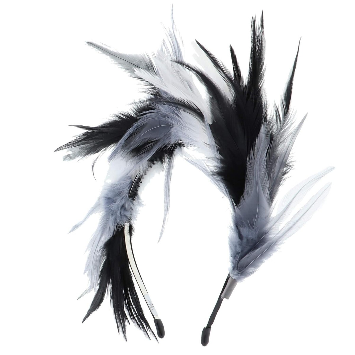 12-Piece Feather Fascinator Headbands for Women, Lightweight & Handmade Elegant Black Beaded Fascinator Hat With Feathers and Veil  main image 3