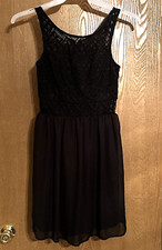Maurice’s Essential Little Black Sleeveless Dress with Lace Top Size S NWT