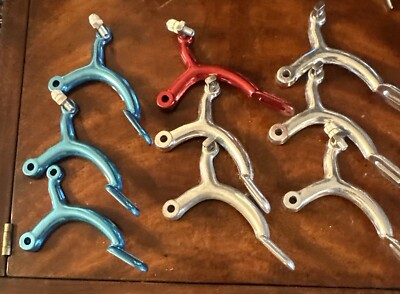Dia Compe 1020  Brake Pieces (9) Silver, Red, And Blue  1980 s  Old Stock