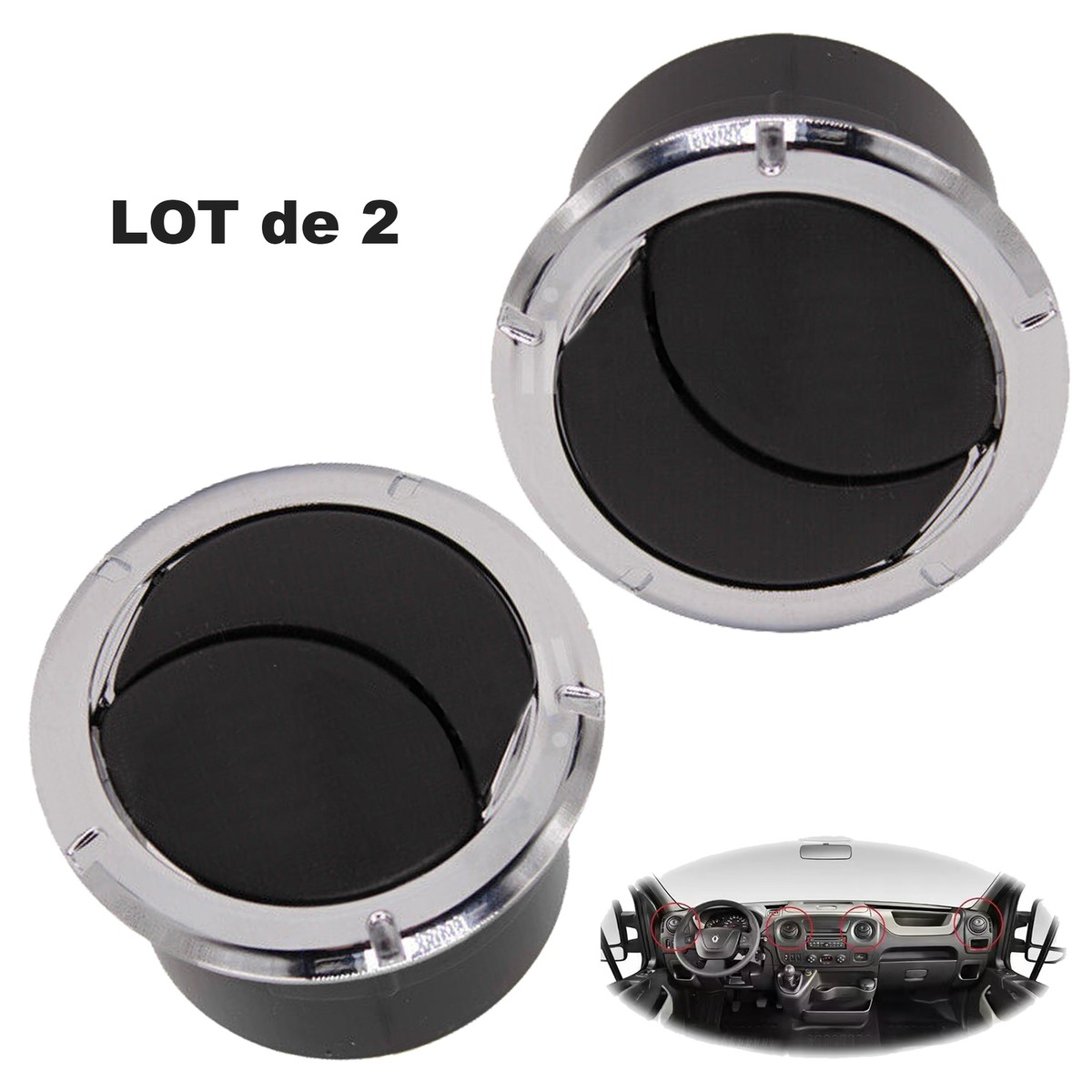 Grille Ventilation (Lot De 4) Compatible Avec Dacia Duster