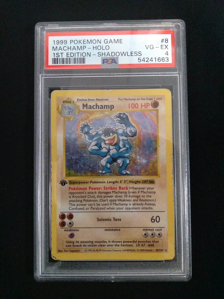 Graded PSA 4 1999 Pokemon Game - Machamp - HOLO 1st Edition Graded PSA 4 1999 Pokemon Game - Machamp - HOLO 1st Edition