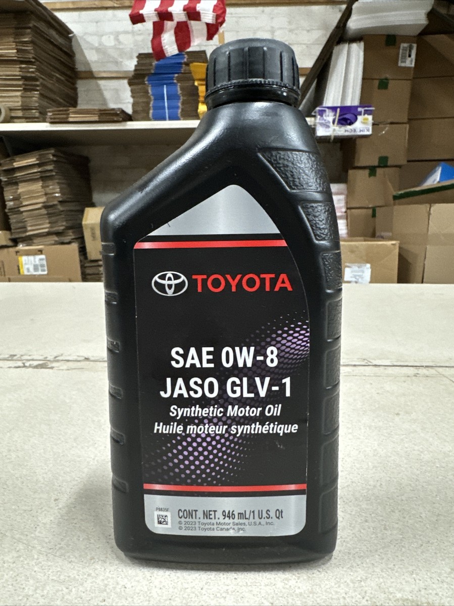 TOYOTA SAE 0W-8 JASO GLV-1 Synthetic Motor Oil 1-Quart Bottle