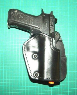 Front Line LKC50P-BK RH Leather Kydex Paddle Holster Lined IWI 4.4'' Baby Eagle F