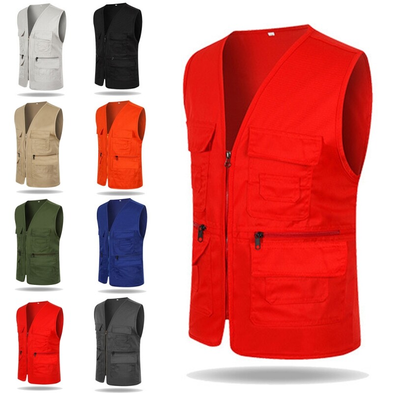 Women Casual With Pockets Cargo Vest Ladies Safari Waterproof Full Zip