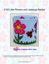 Flowers and Ladybugs Basket-Plastic Canvas Pattern or Kit