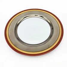 Fitz & Floyd Aragon Salad Plate Fine Porcelain Japan Silver Gold Terracotta Vtg